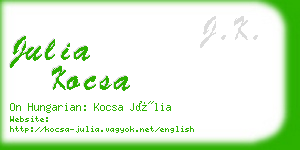 julia kocsa business card